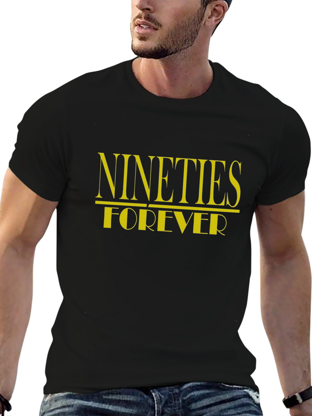 Nineties Forever Black Graphic T-Shirt