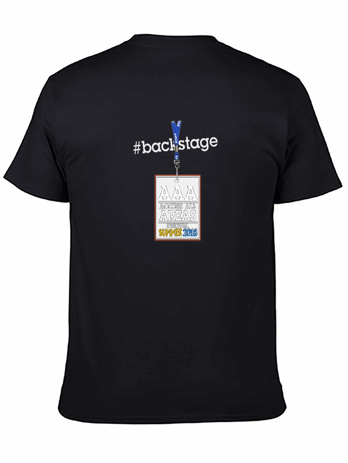#backstage Access All Areas Festival Summer 2018 Black T-Shirt