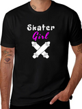 Skater Girl T-Shirt - Black Graphic Tee