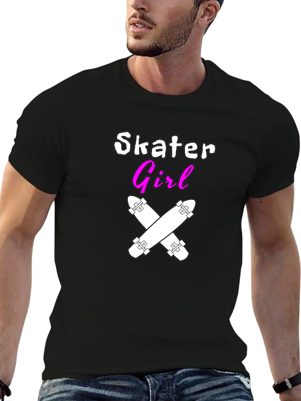 Skater Girl T-Shirt - Black Graphic Tee