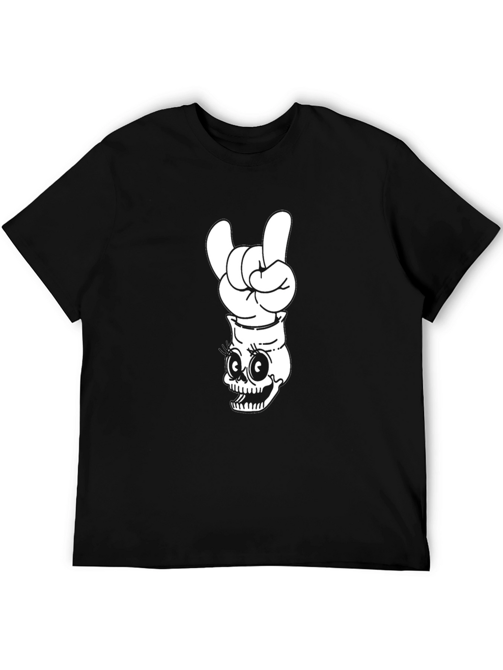 Skull Rock On Graphic Black T-Shirt