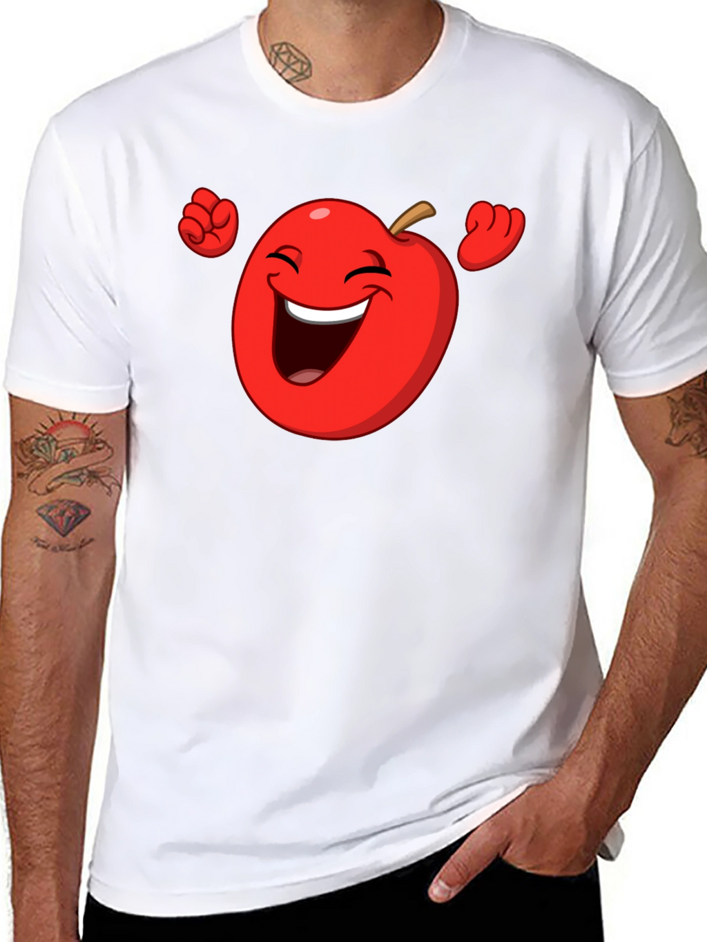 Funny Apple Cartoon Graphic T-Shirt