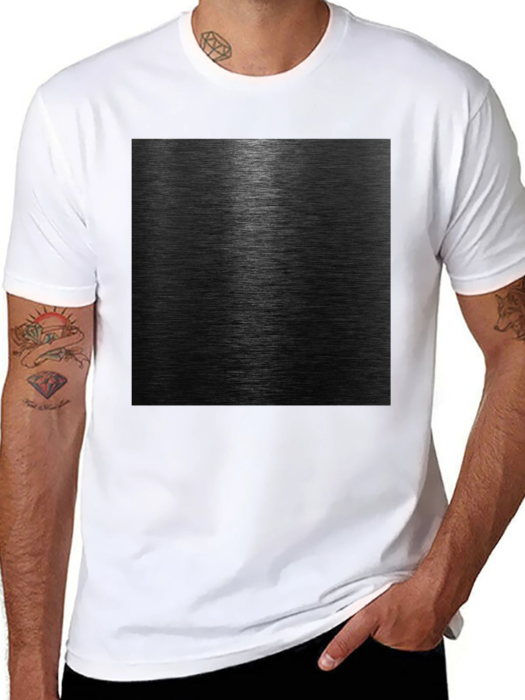 Sleek Black Metal Texture Graphic Tee