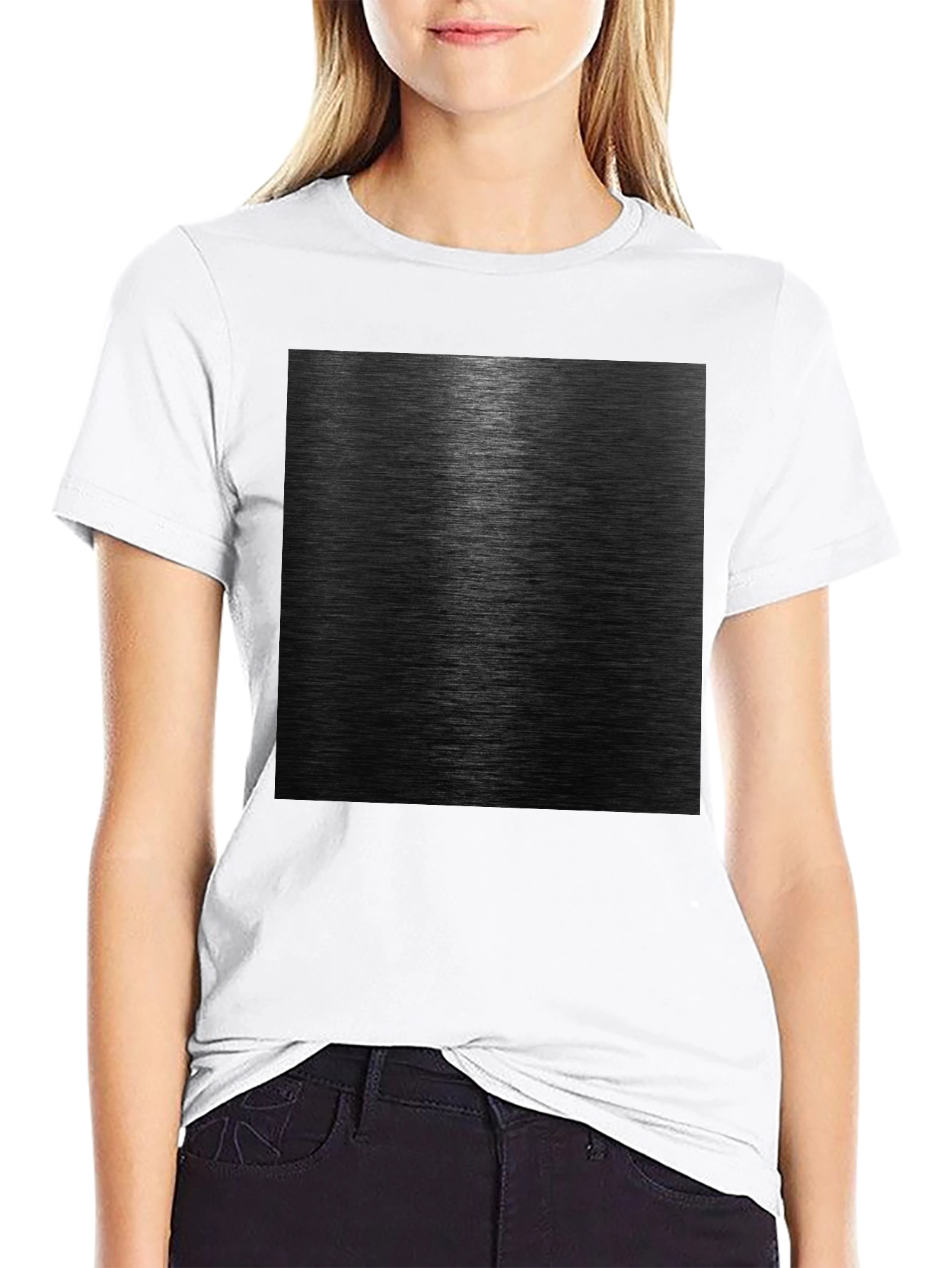 Sleek Black Metal Texture Graphic Tee