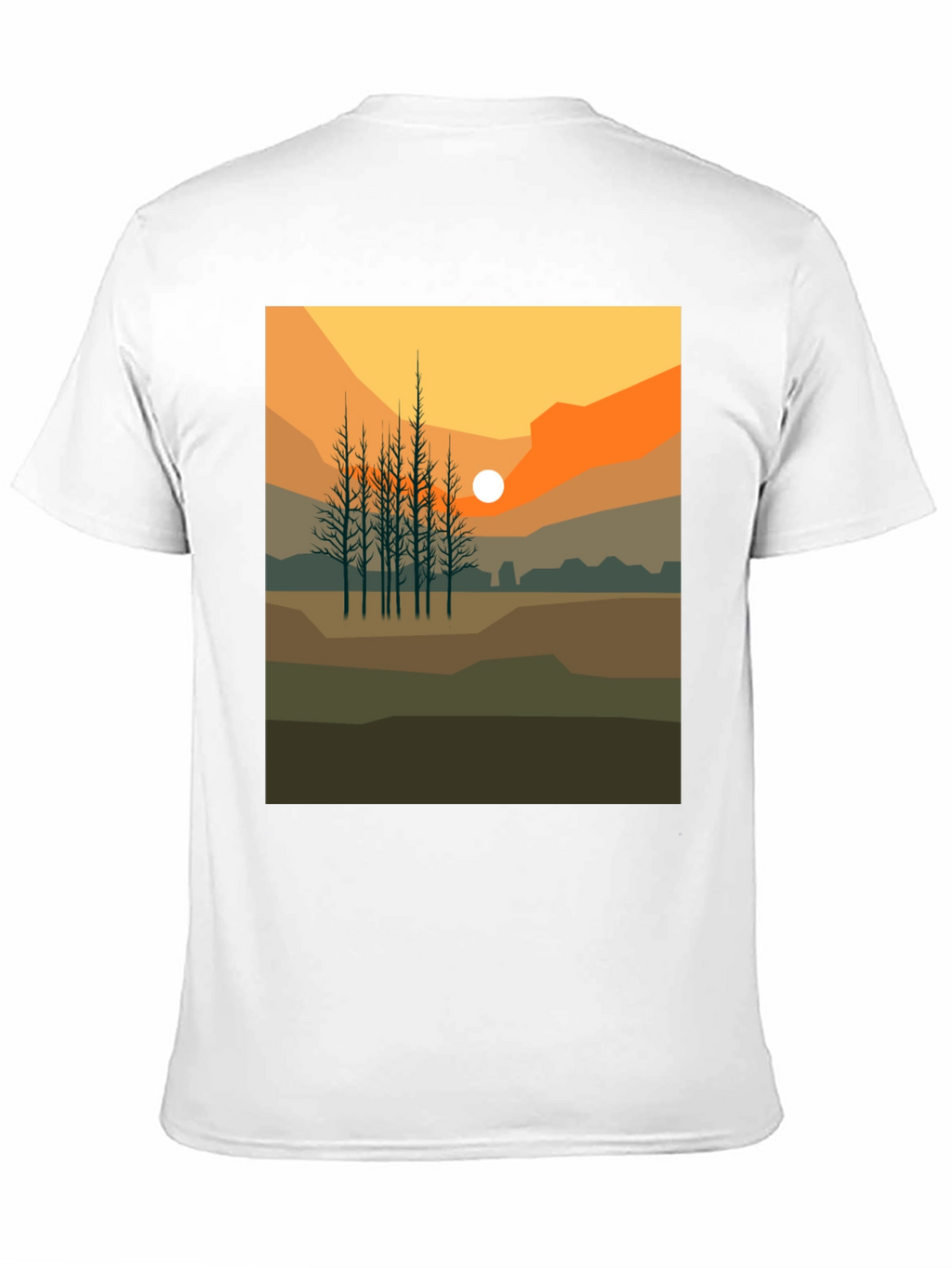 Sunset Landscape Graphic Tee - Black