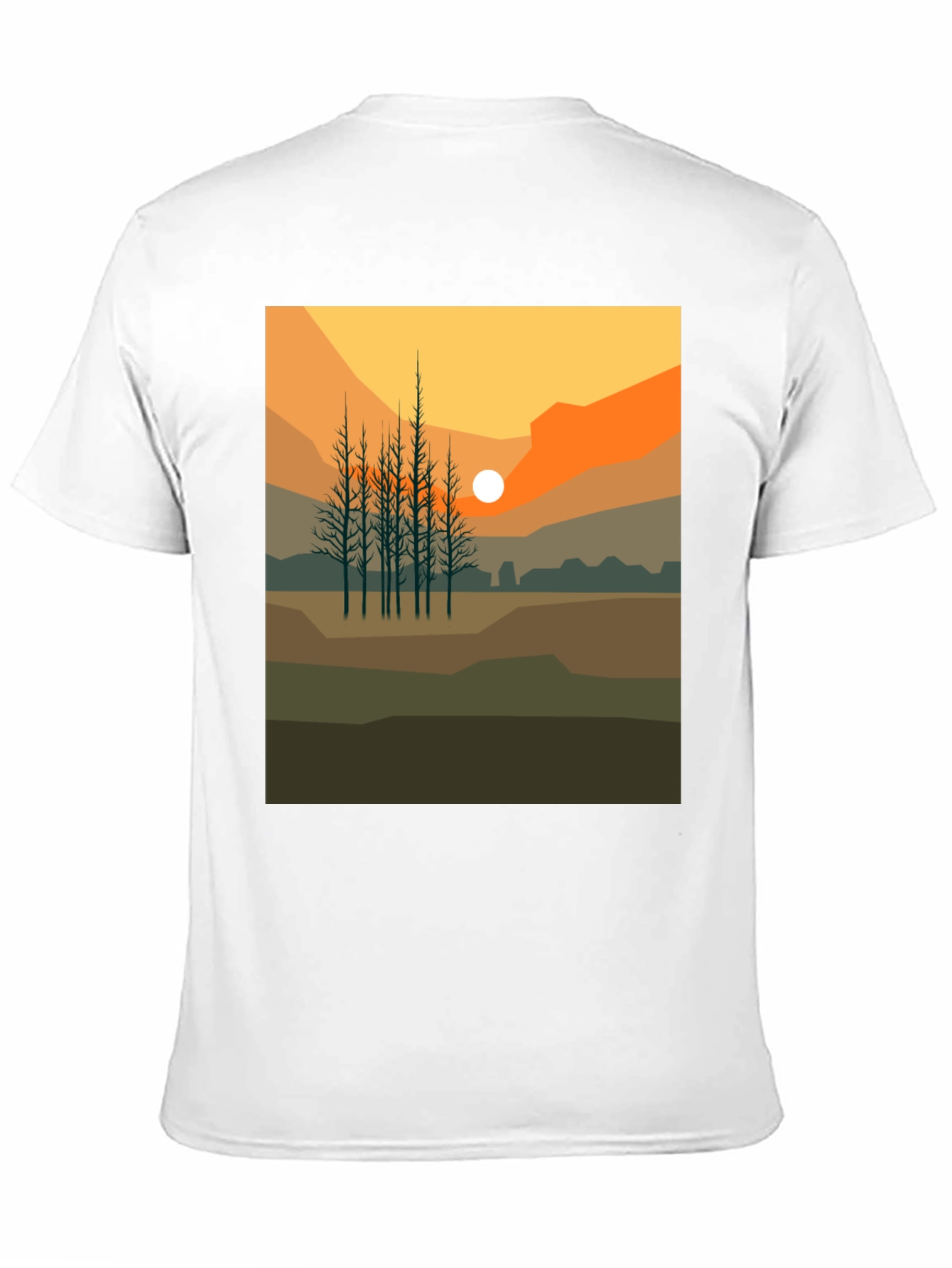 Sunset Landscape Graphic Tee - Black