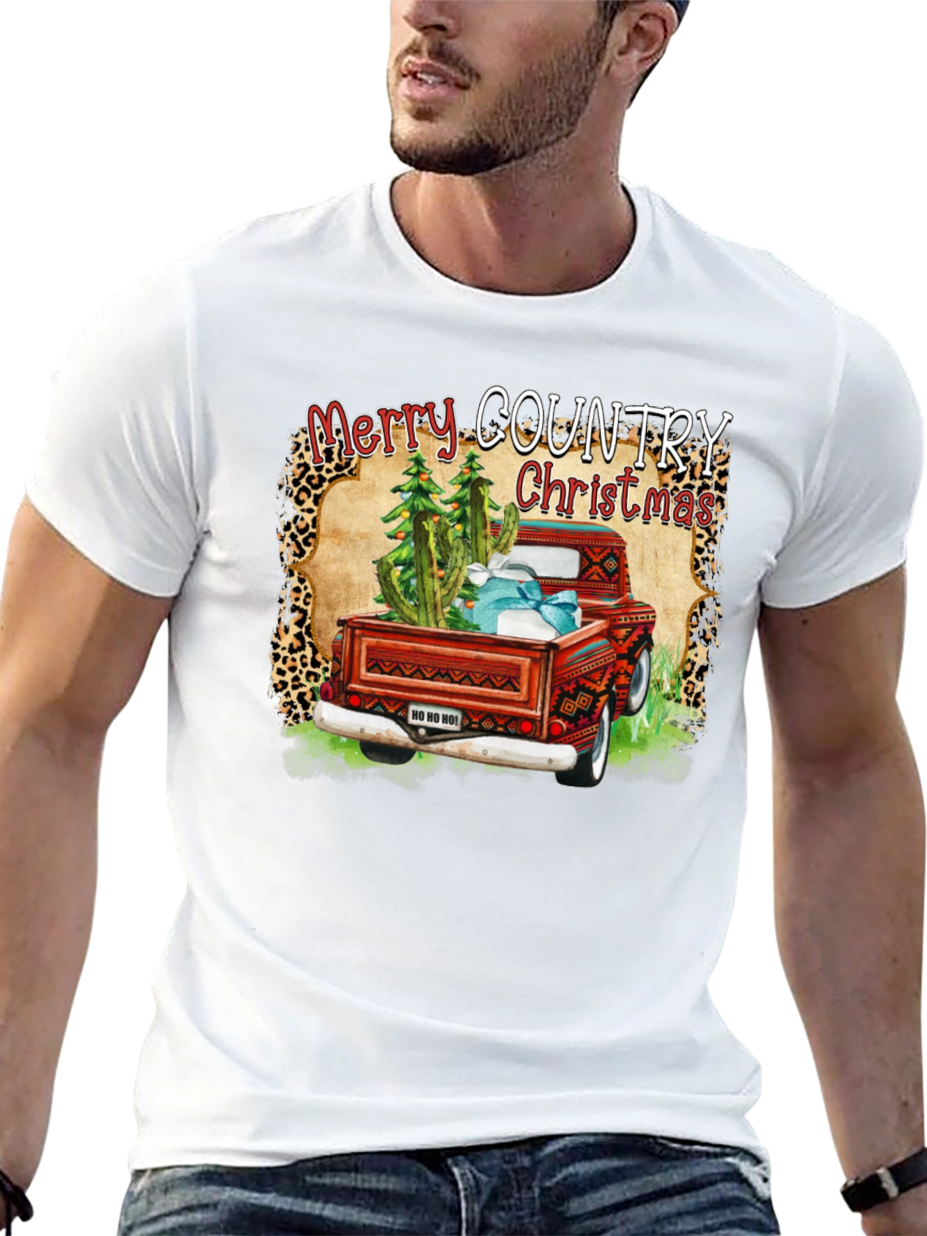 Merry Country Christmas Truck Graphic Tee