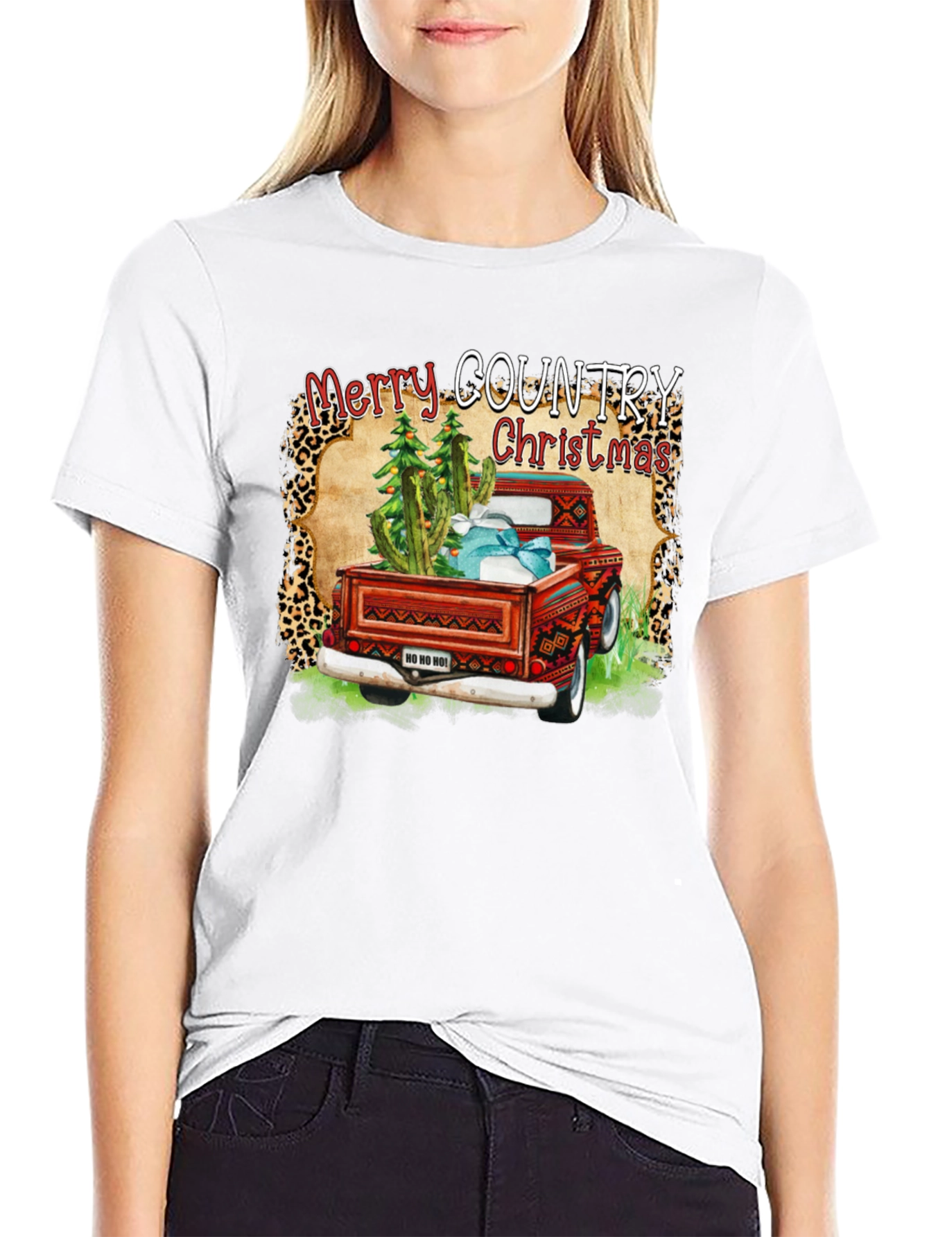 Merry Country Christmas Truck Graphic Tee