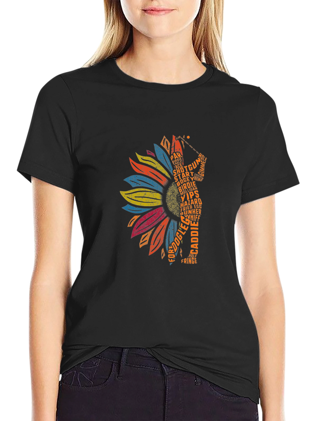 Golf Lover Sunflower Tee