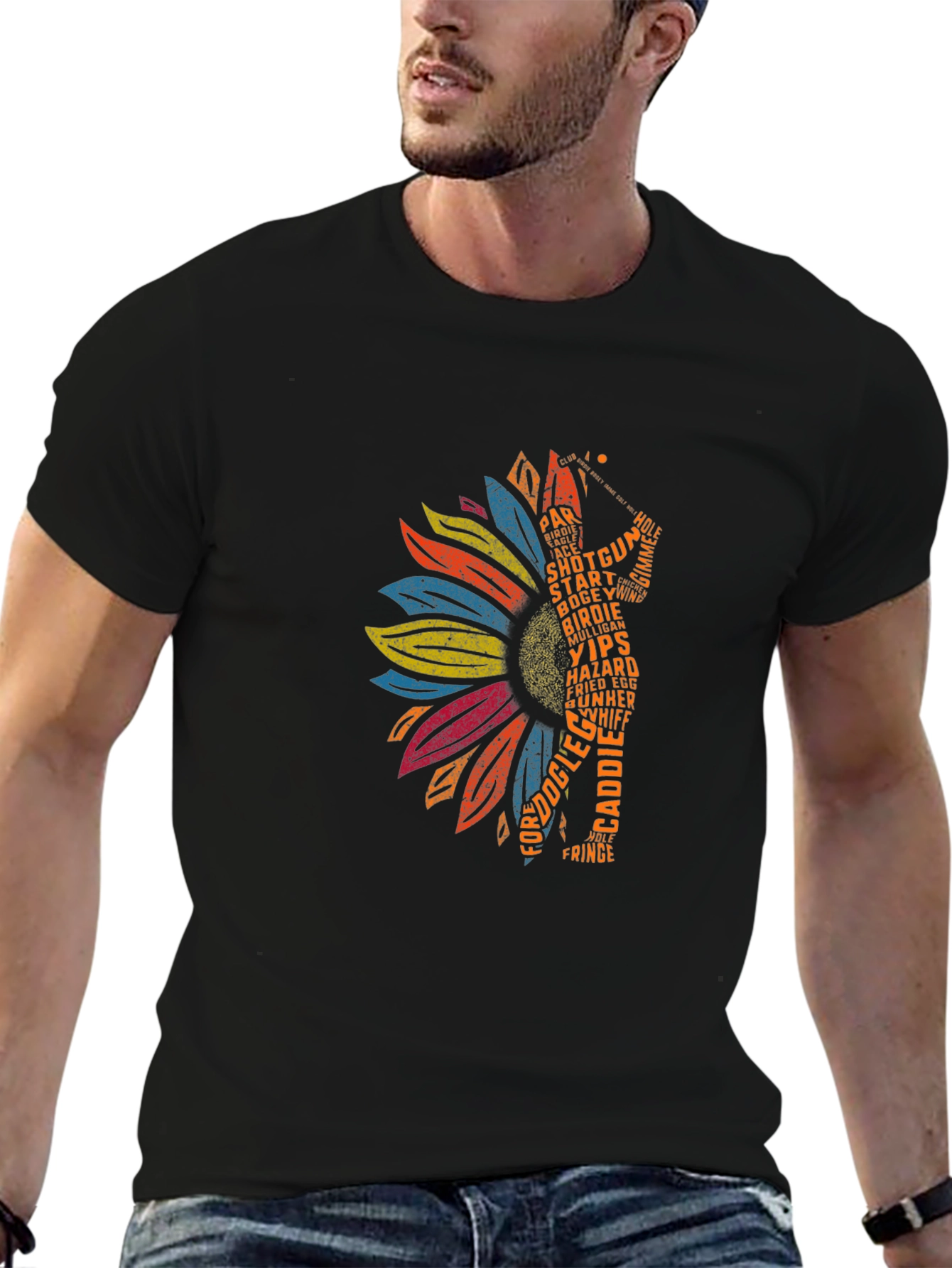 Golf Lover Sunflower Tee