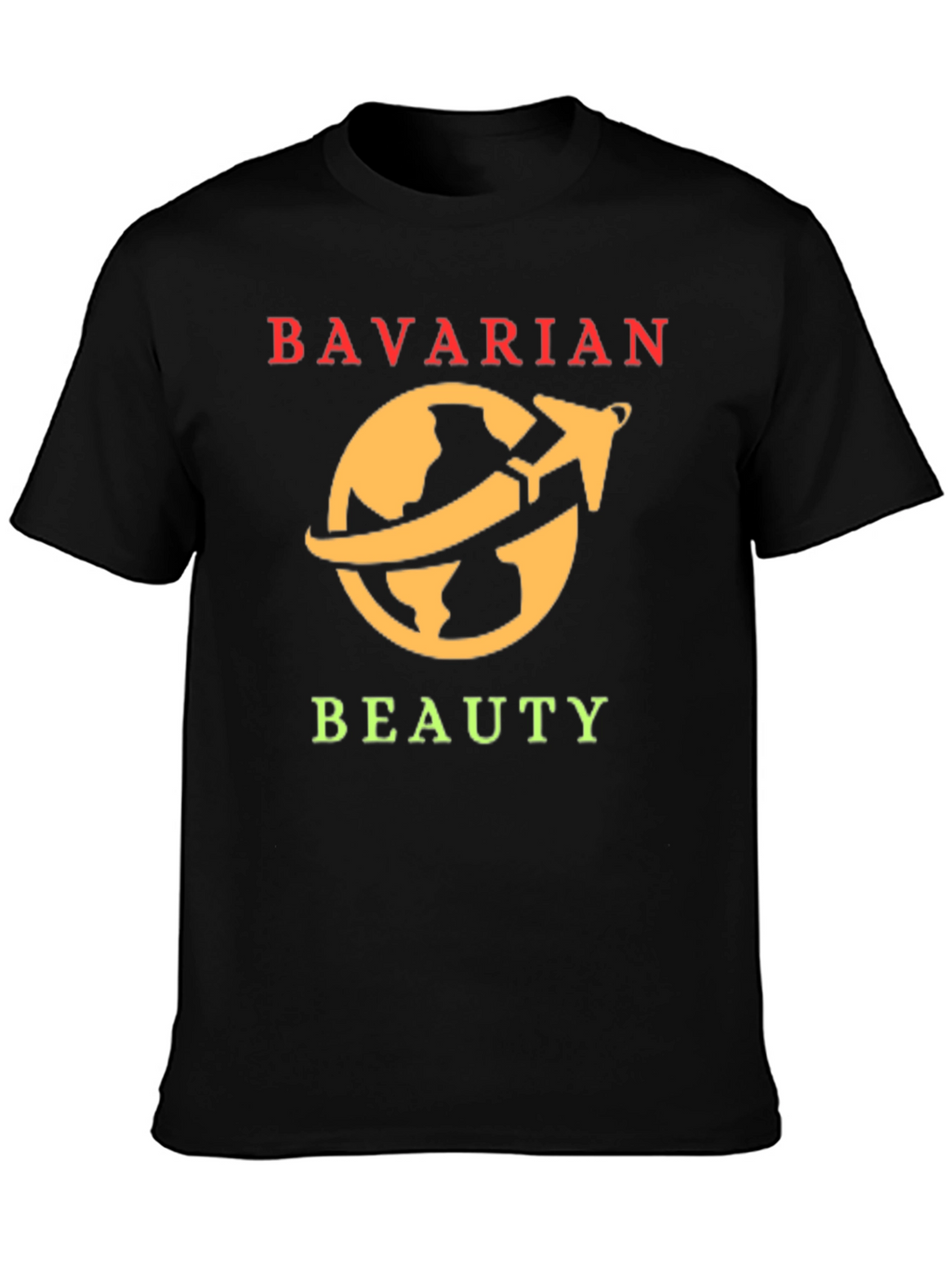 Bavarian Beauty Travel T-Shirt - Globe Airplane Graphic Tee
