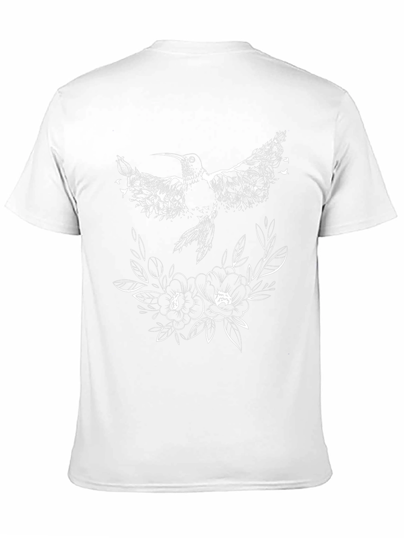 Hummingbird & Floral Black T-Shirt