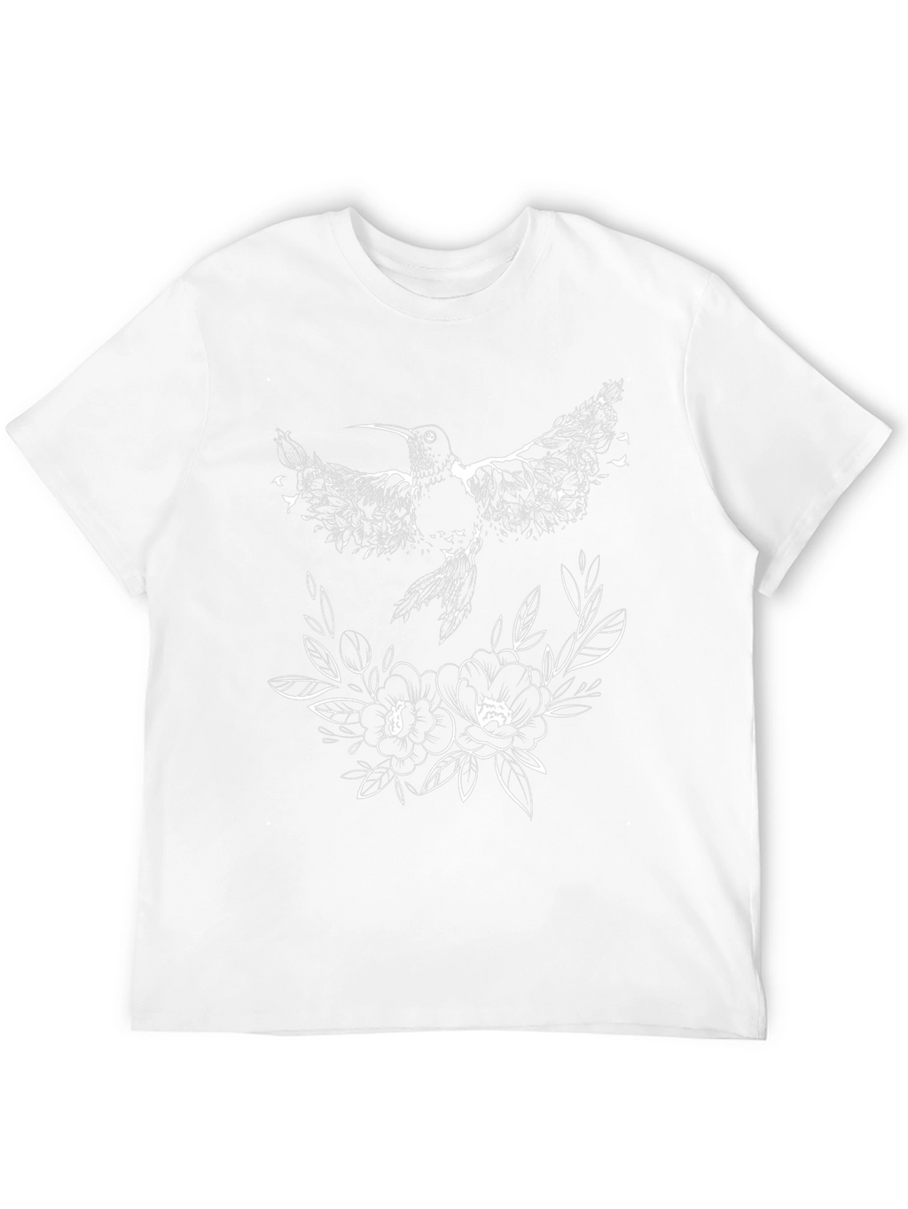 Hummingbird & Floral Black T-Shirt