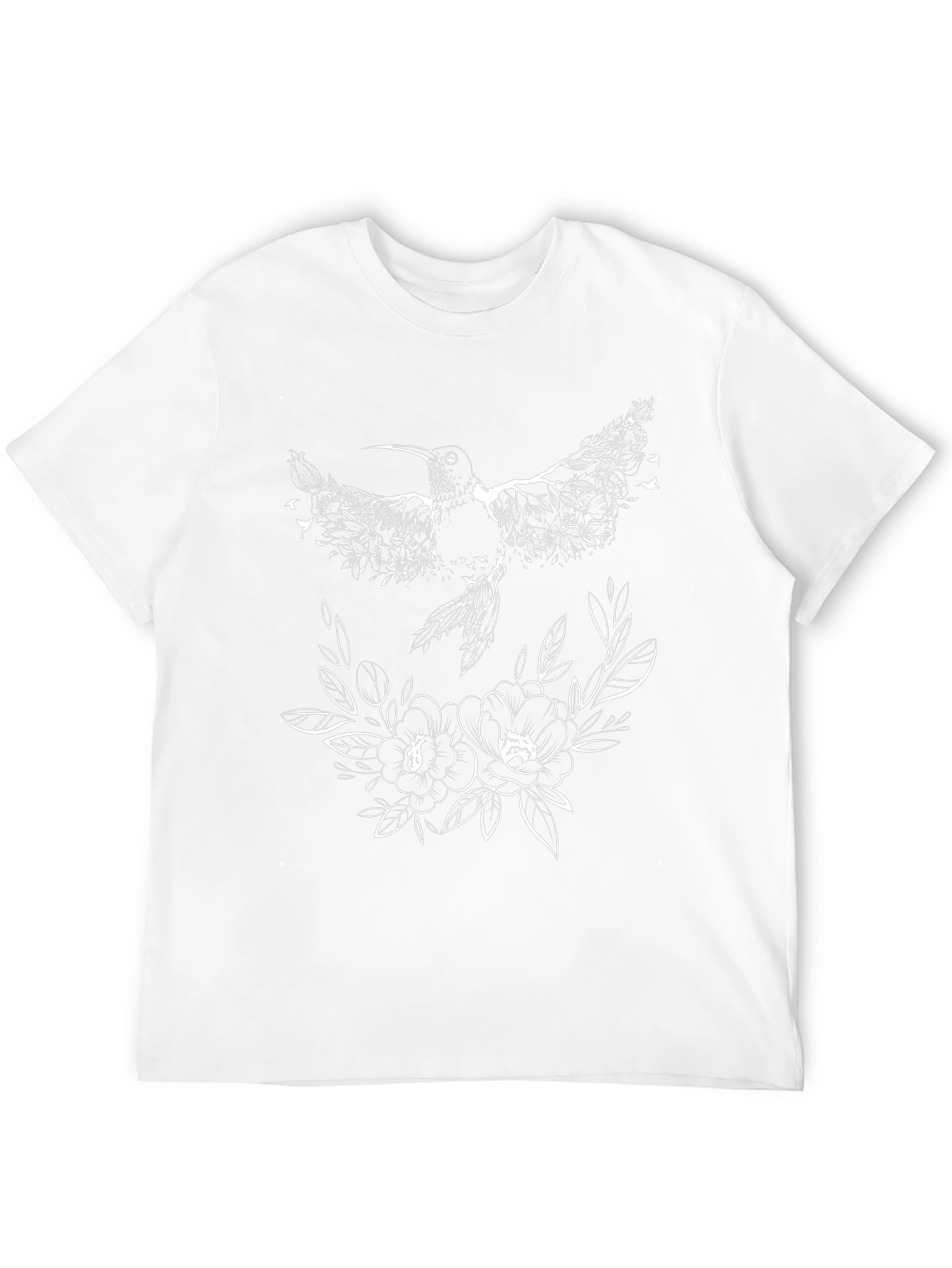 Hummingbird & Floral Black T-Shirt