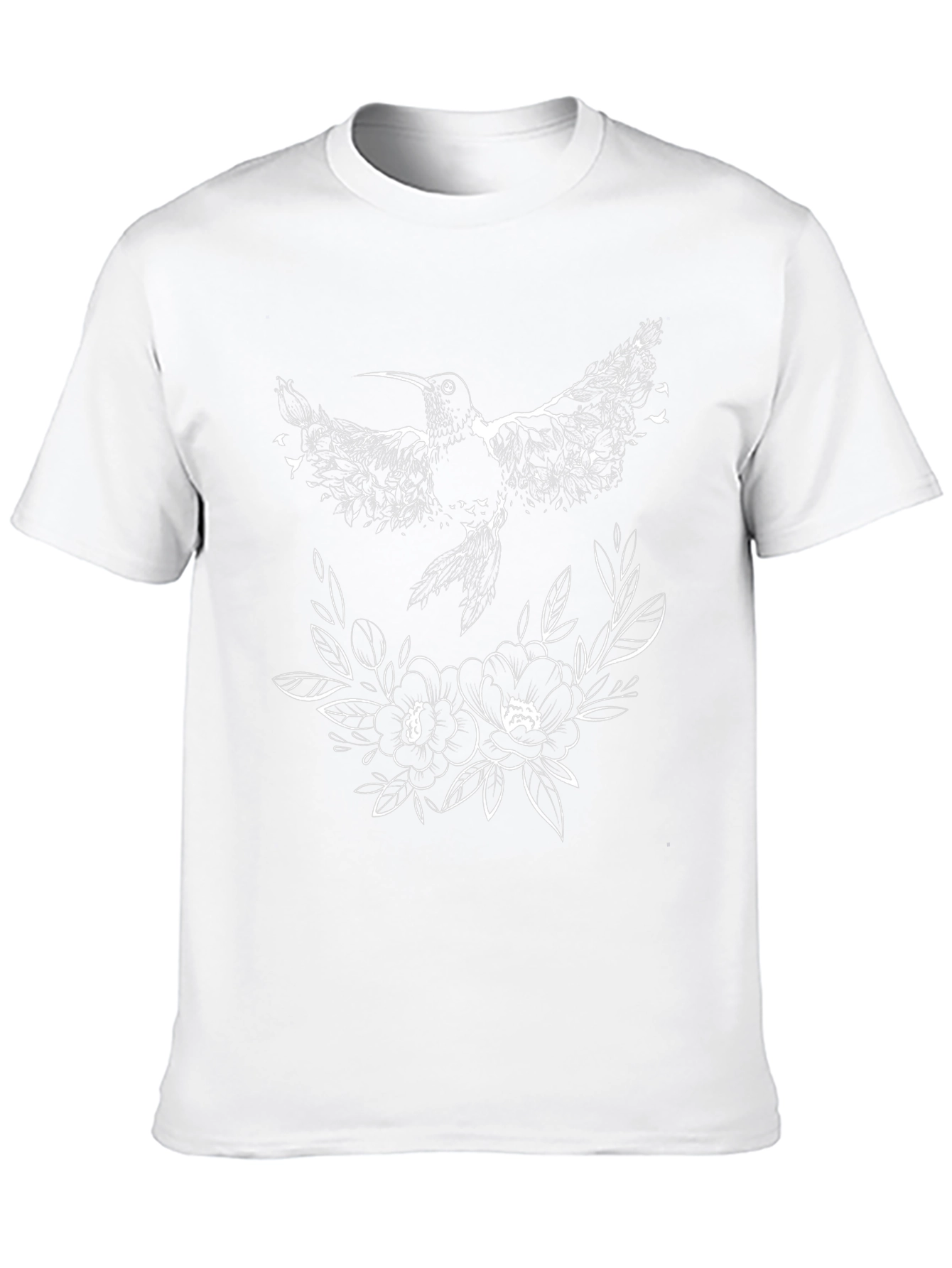 Hummingbird & Floral Black T-Shirt