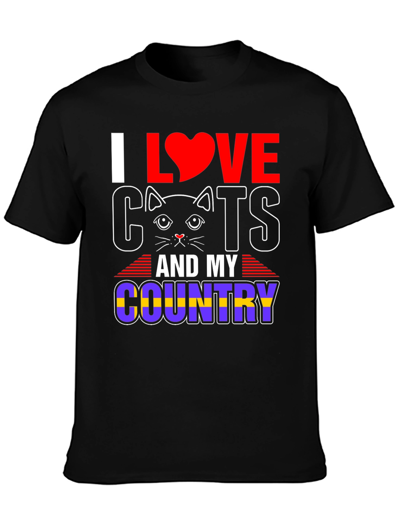 I Love Cats and My Country Graphic T-Shirt