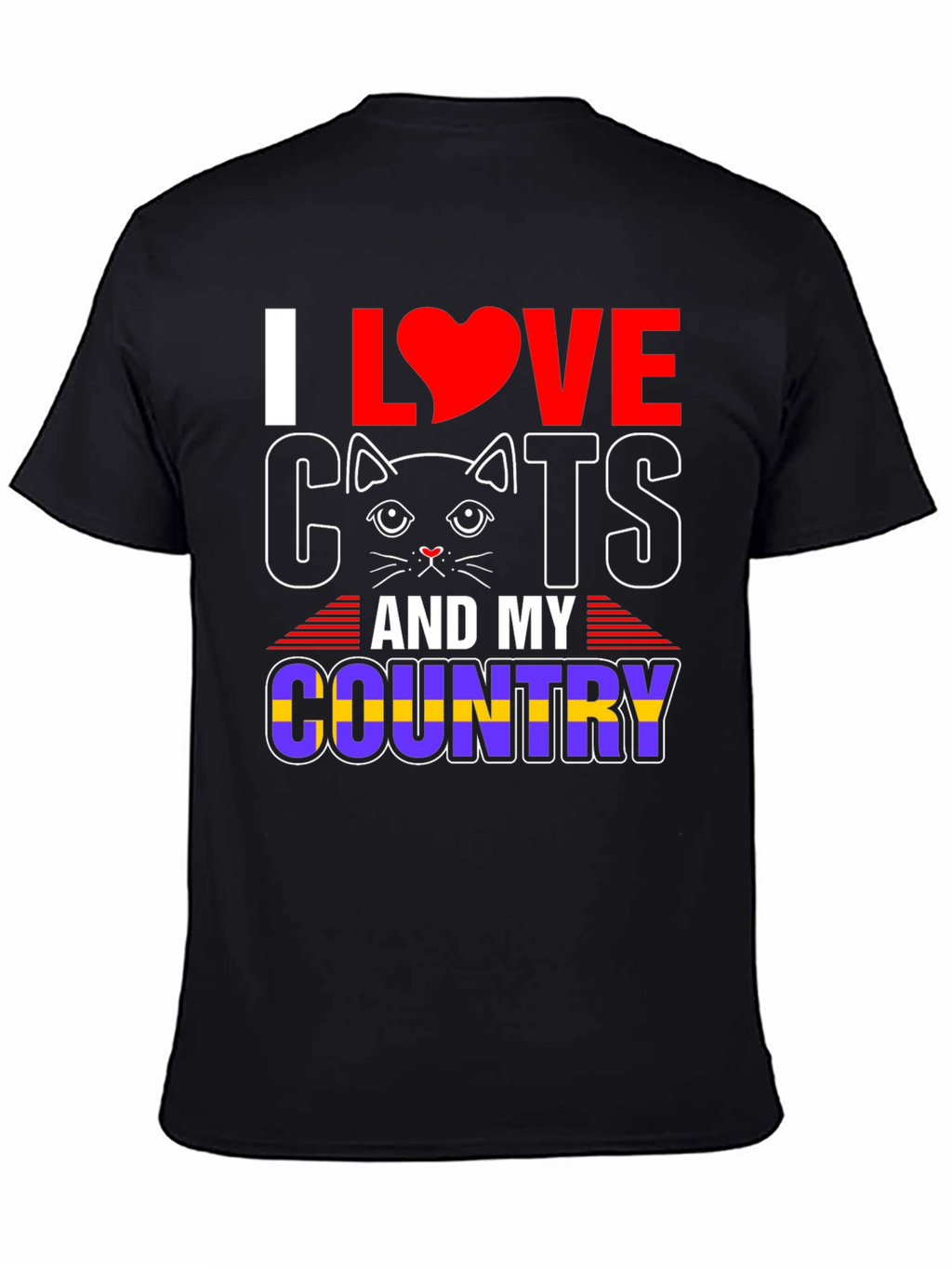 I Love Cats and My Country Graphic T-Shirt