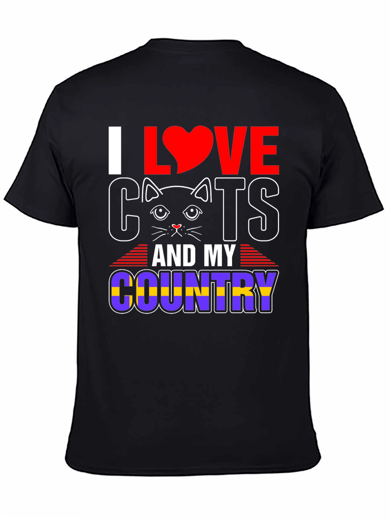 I Love Cats and My Country Graphic T-Shirt