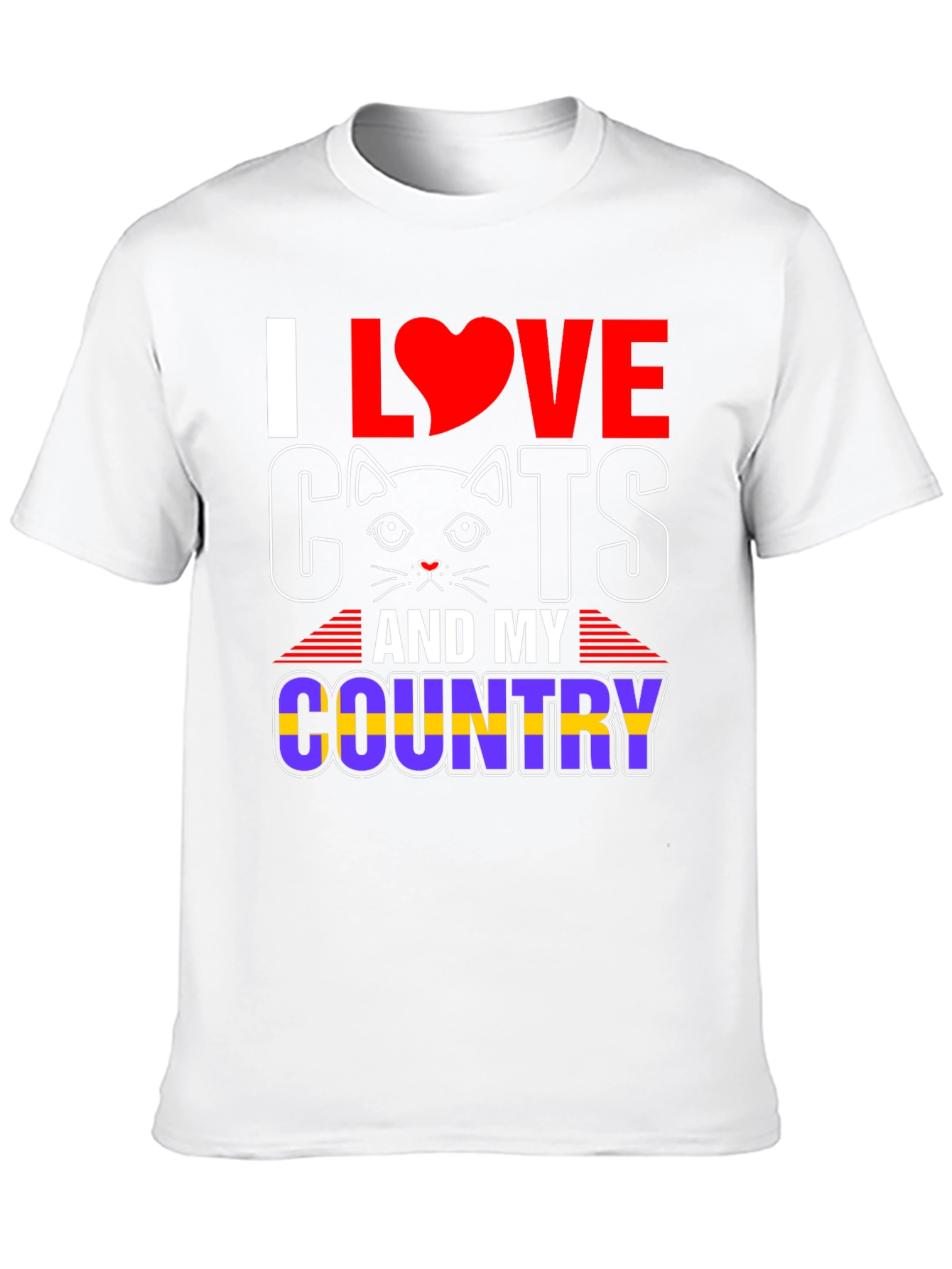 I Love Cats and My Country Graphic T-Shirt