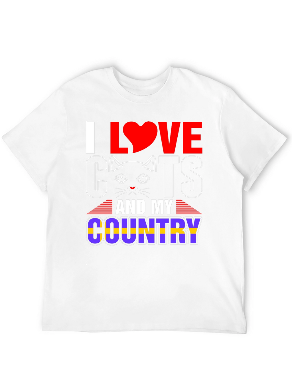 I Love Cats and My Country Graphic T-Shirt