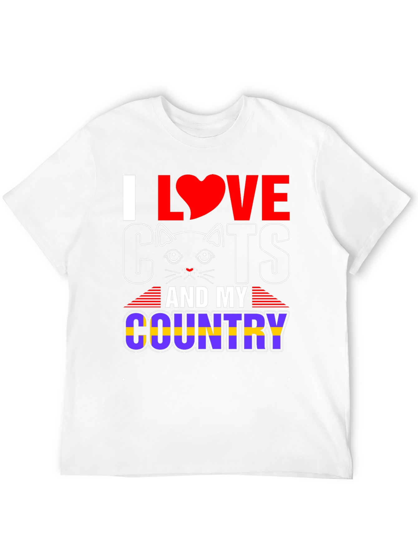 I Love Cats and My Country Graphic T-Shirt