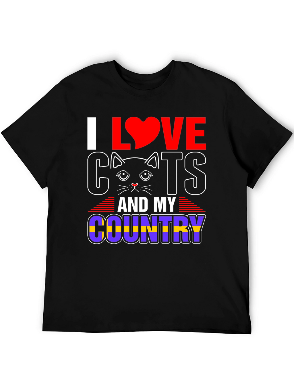 I Love Cats and My Country Graphic T-Shirt