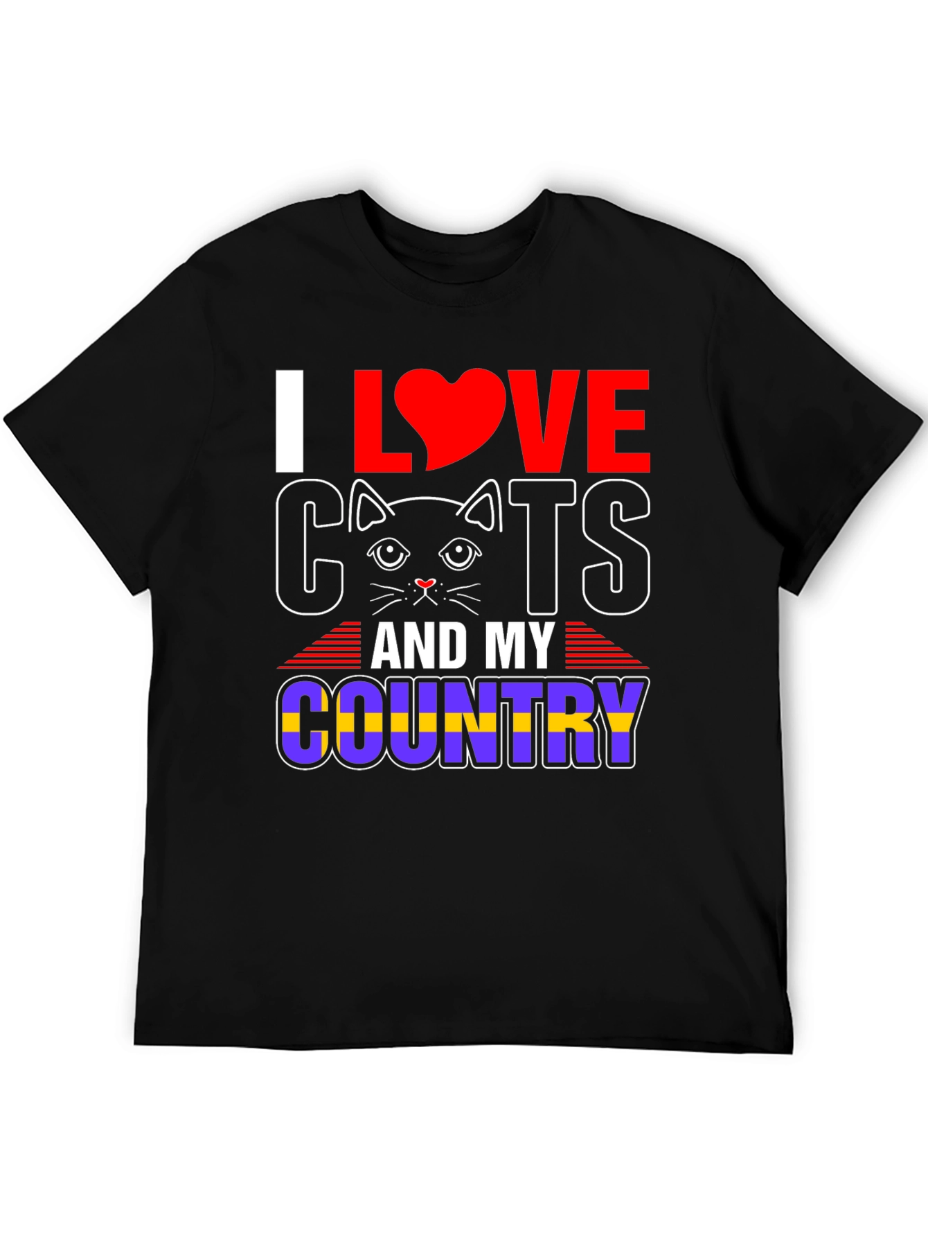 I Love Cats and My Country Graphic T-Shirt
