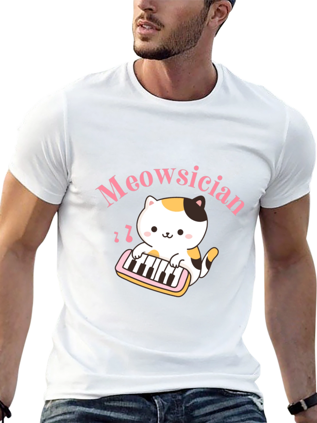 Meowsician Cat T-Shirt - Musical Kitten Tee