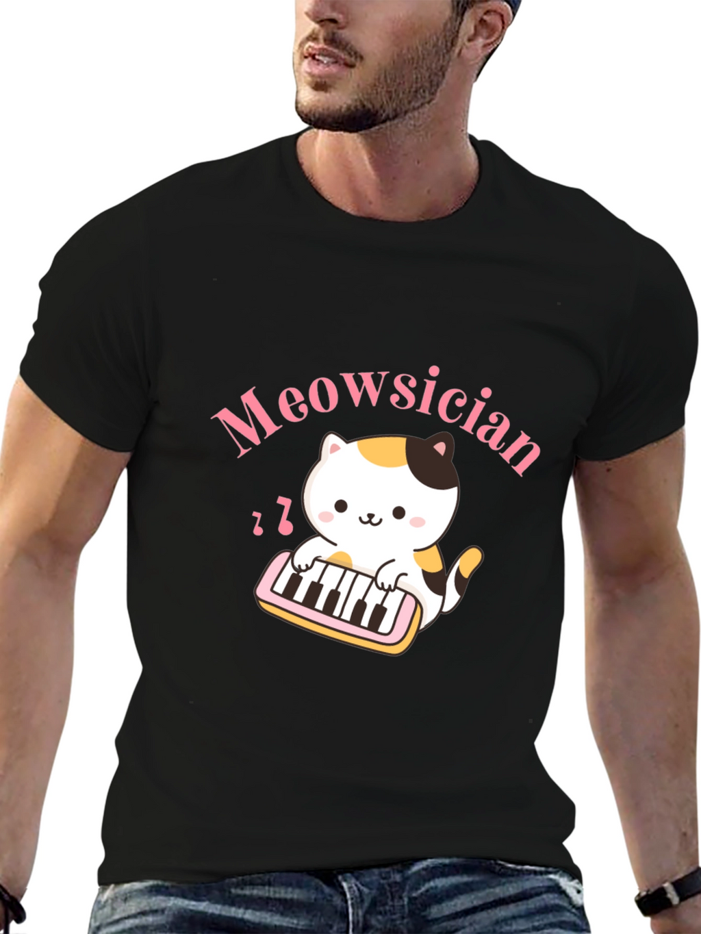 Meowsician Cat T-Shirt - Musical Kitten Tee