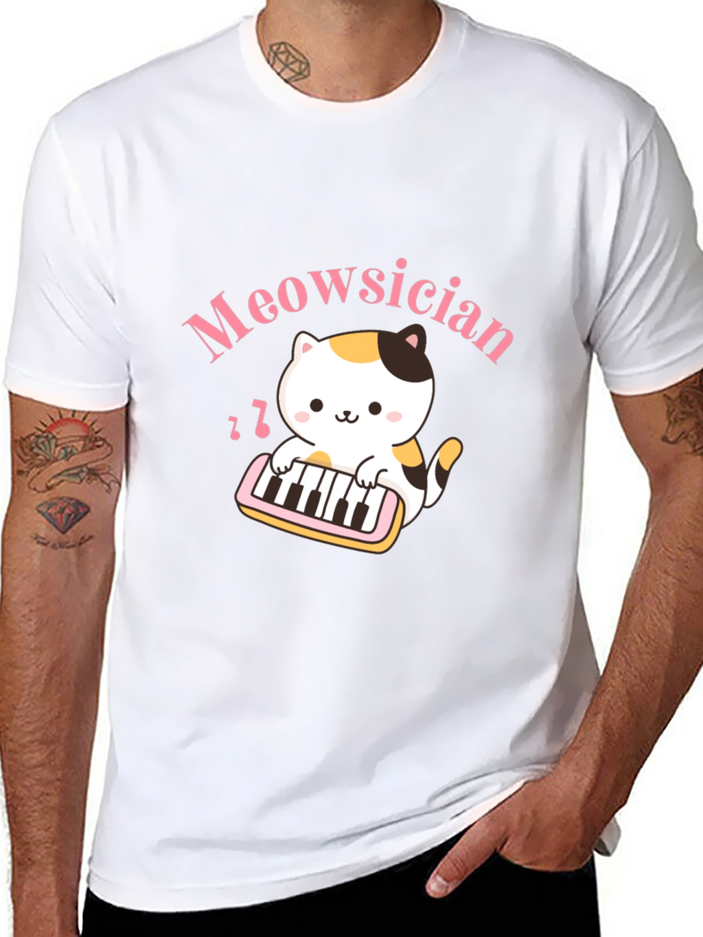Meowsician Cat T-Shirt - Musical Kitten Tee