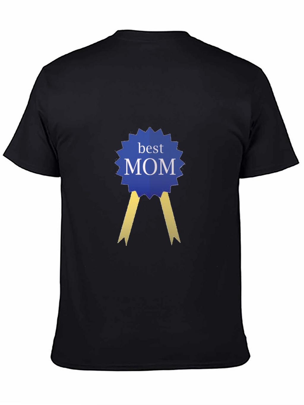 Best Mom Award Ribbon Graphic Tee - Black
