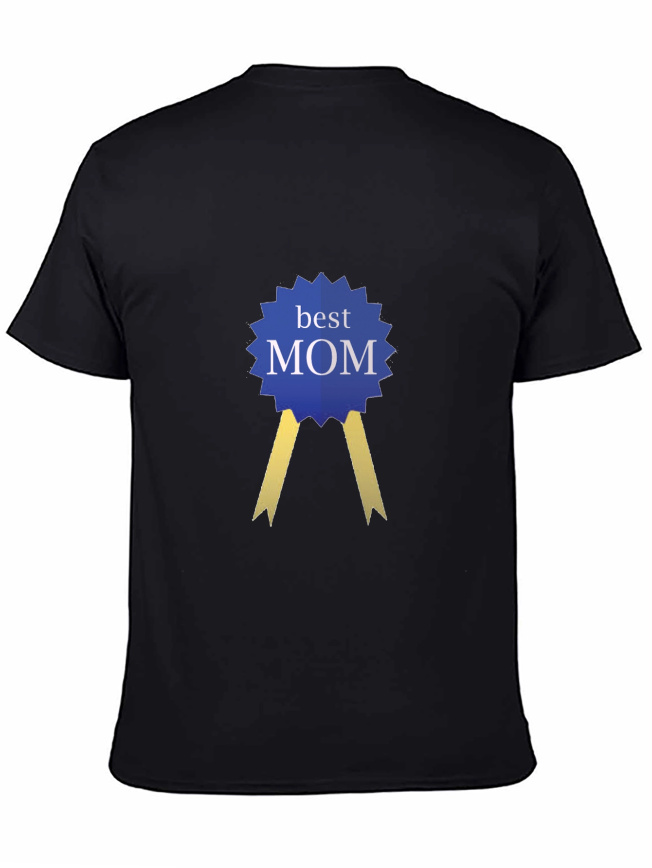 Best Mom Award Ribbon Graphic Tee - Black