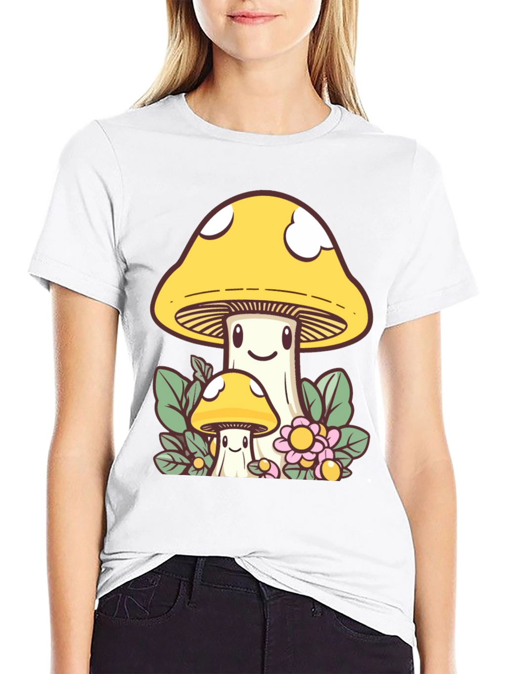 Cute Mushroom Graphic Tee - Funky Design