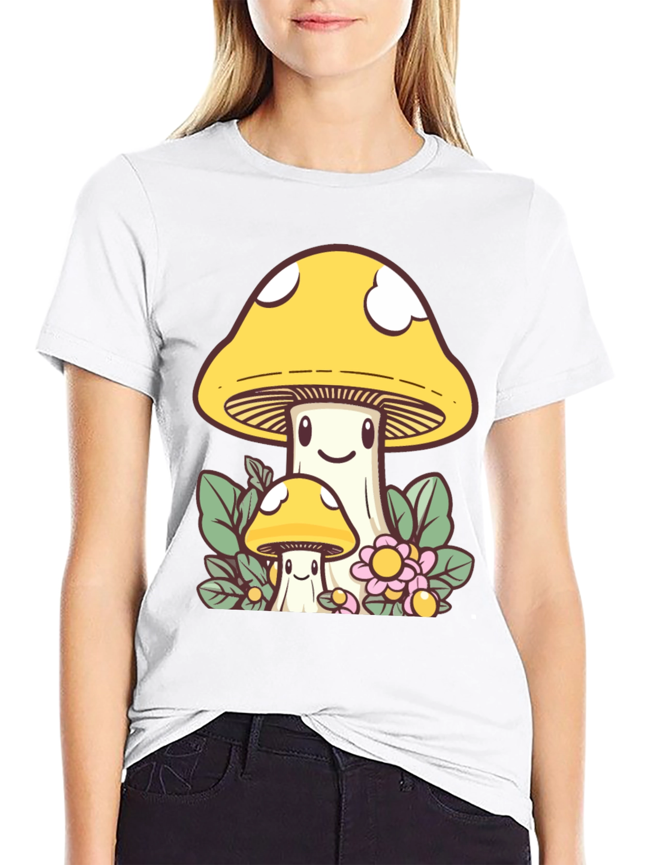 Cute Mushroom Graphic Tee - Funky Design