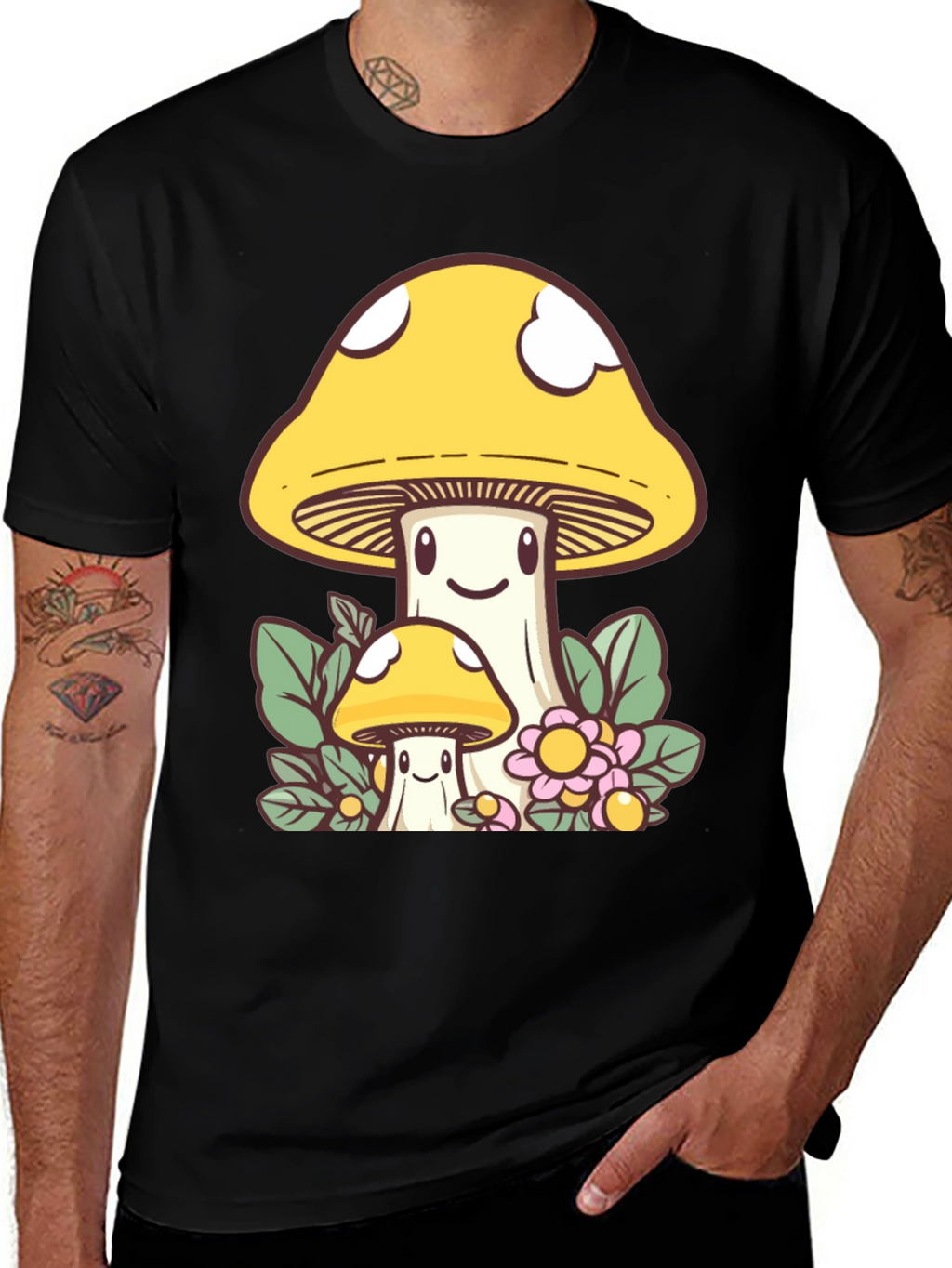 Cute Mushroom Graphic Tee - Funky Design
