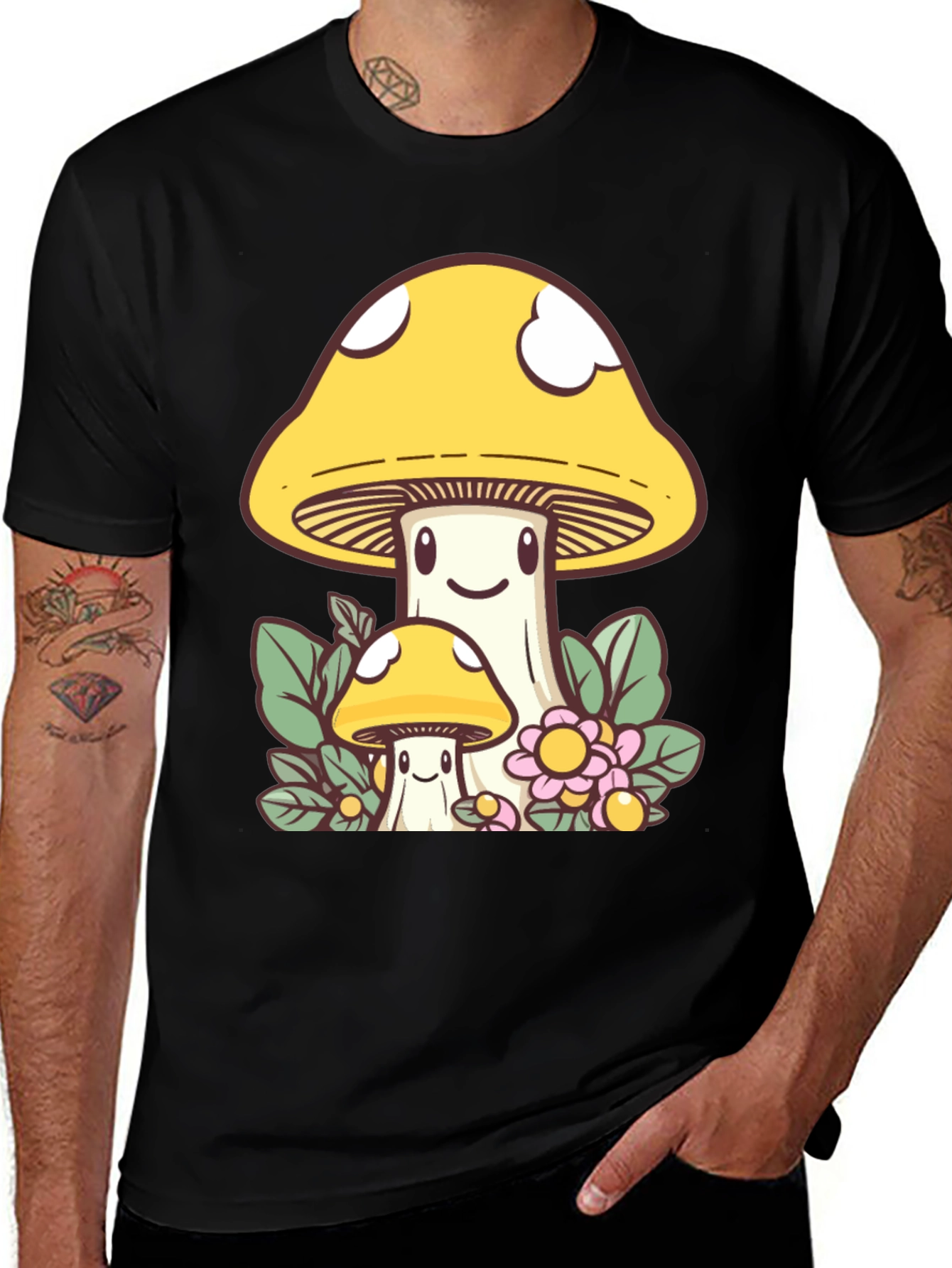 Cute Mushroom Graphic Tee - Funky Design