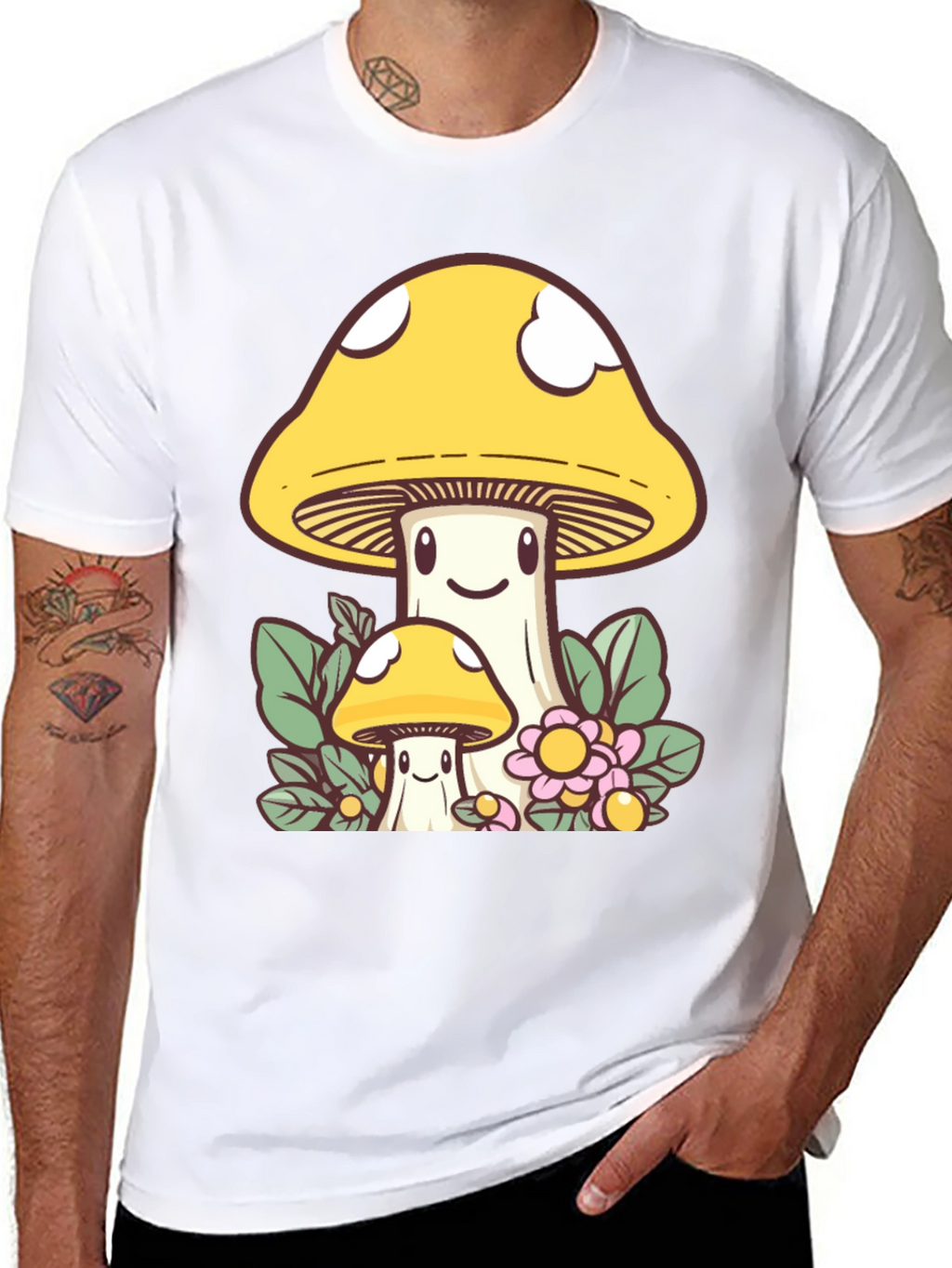 Cute Mushroom Graphic Tee - Funky Design