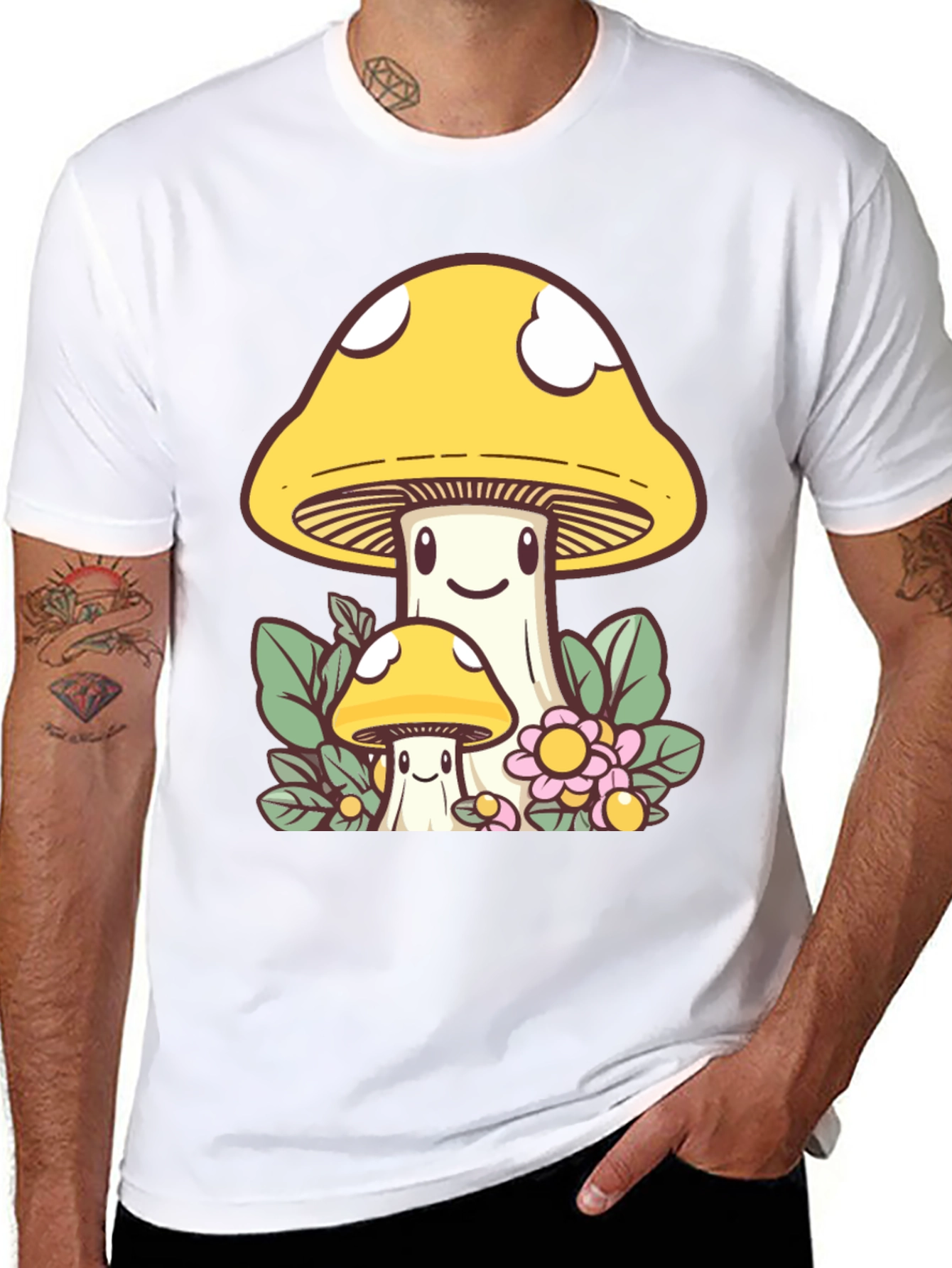Cute Mushroom Graphic Tee - Funky Design