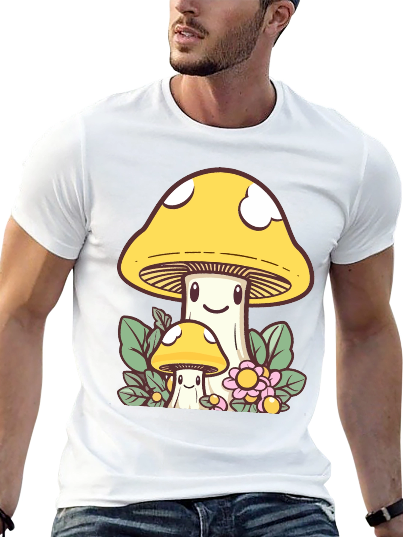 Cute Mushroom Graphic Tee - Funky Design