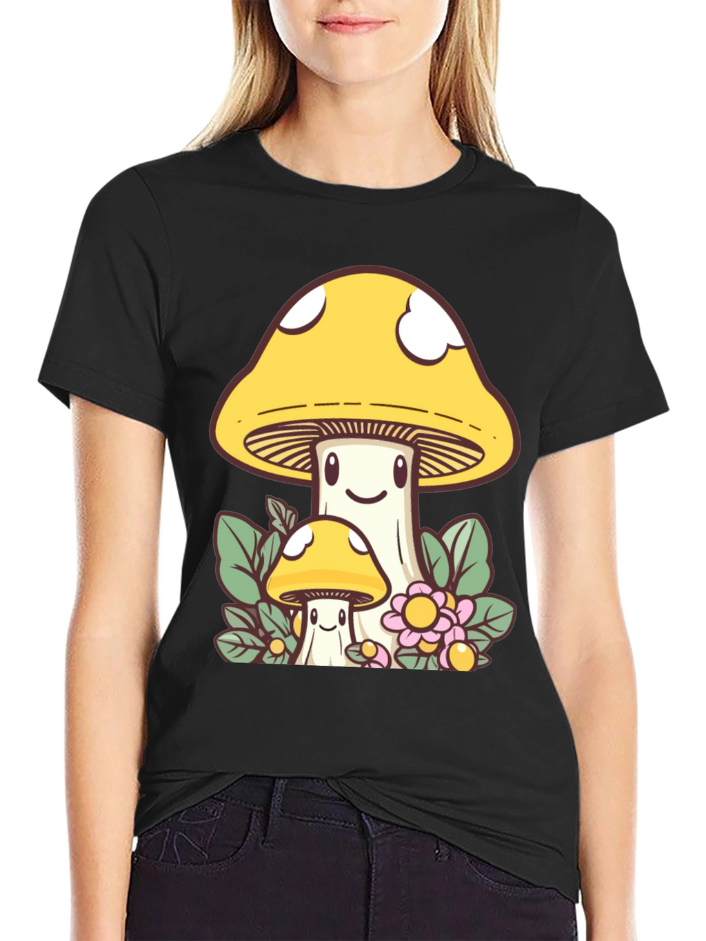 Cute Mushroom Graphic Tee - Funky Design