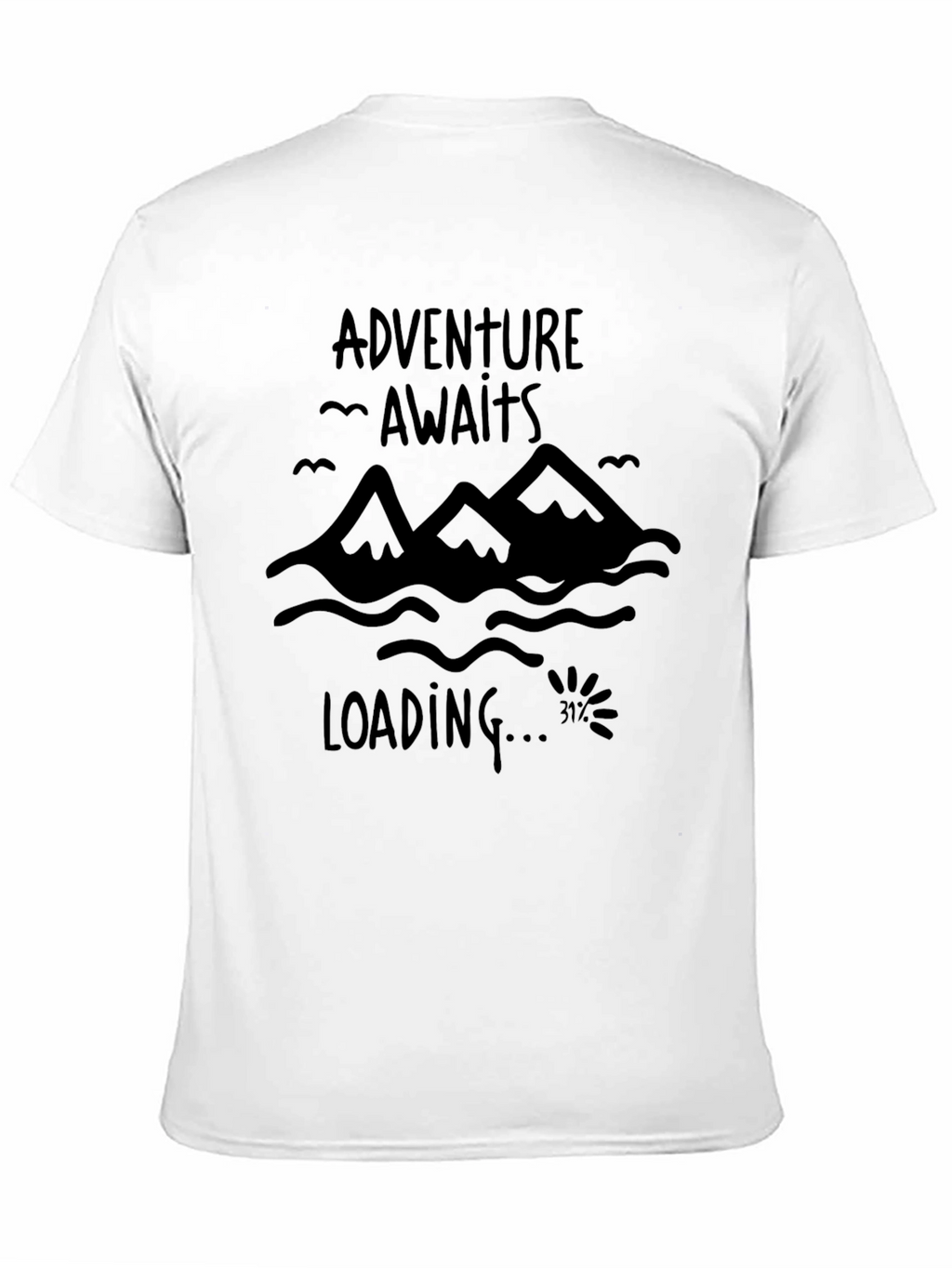 Adventure Awaits Mens Black Graphic T-Shirt