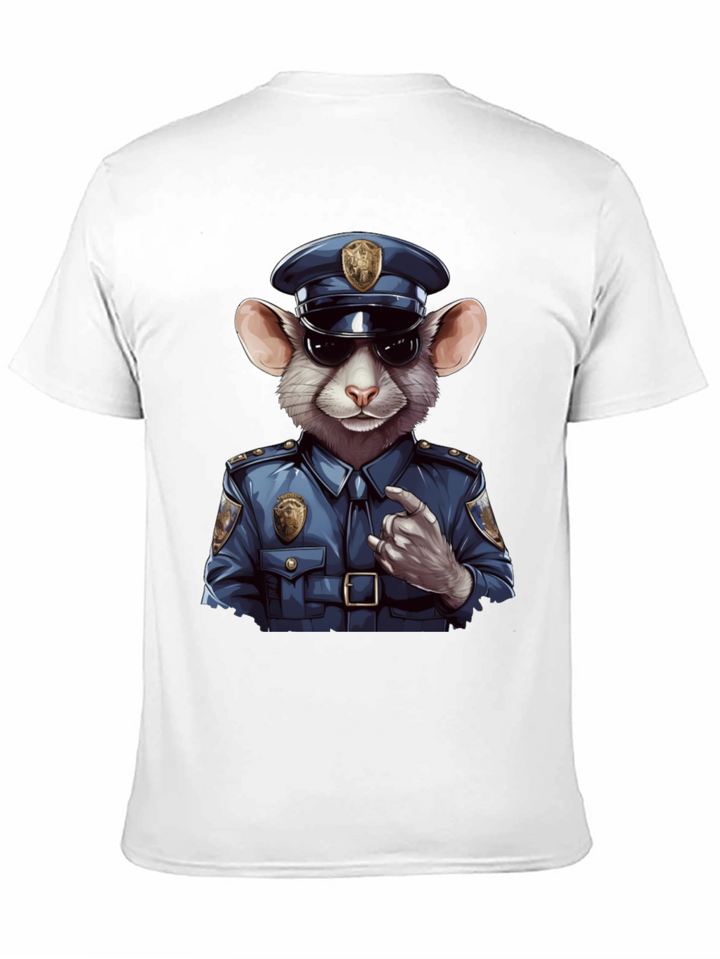 Mouse Cop T-Shirt - Funny Cartoon Animal Tee