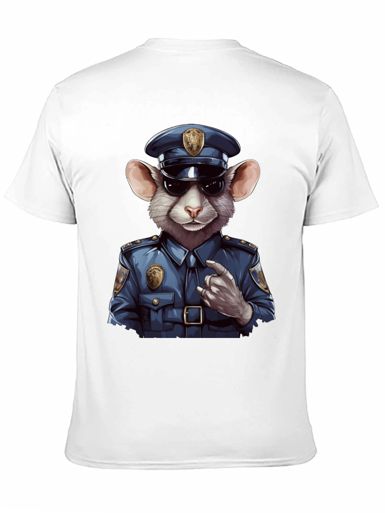 Mouse Cop T-Shirt - Funny Cartoon Animal Tee
