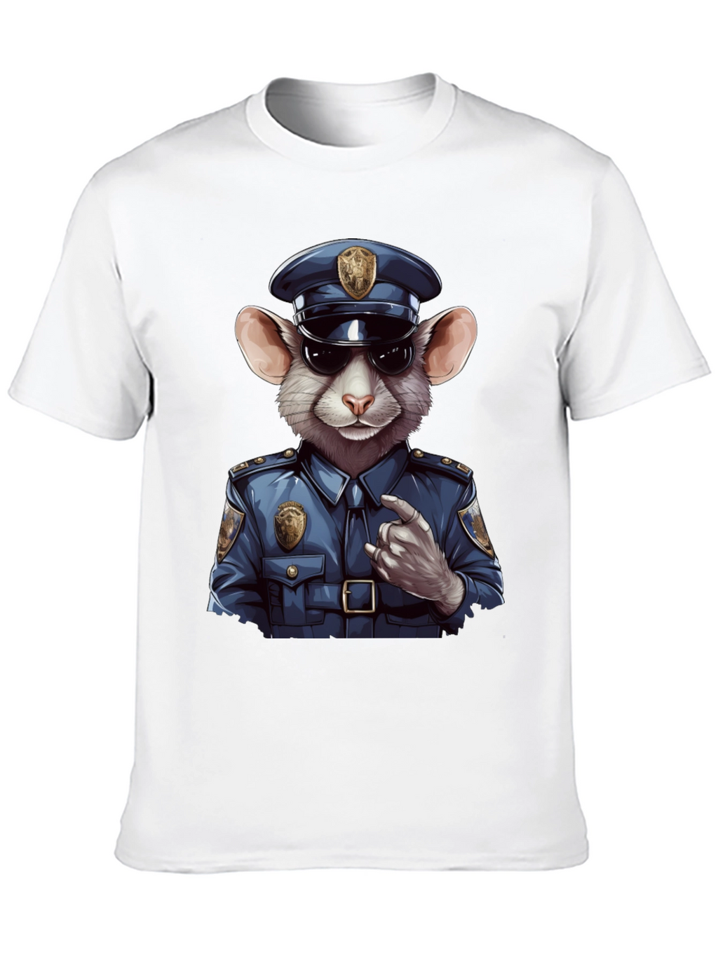 Mouse Cop T-Shirt - Funny Cartoon Animal Tee