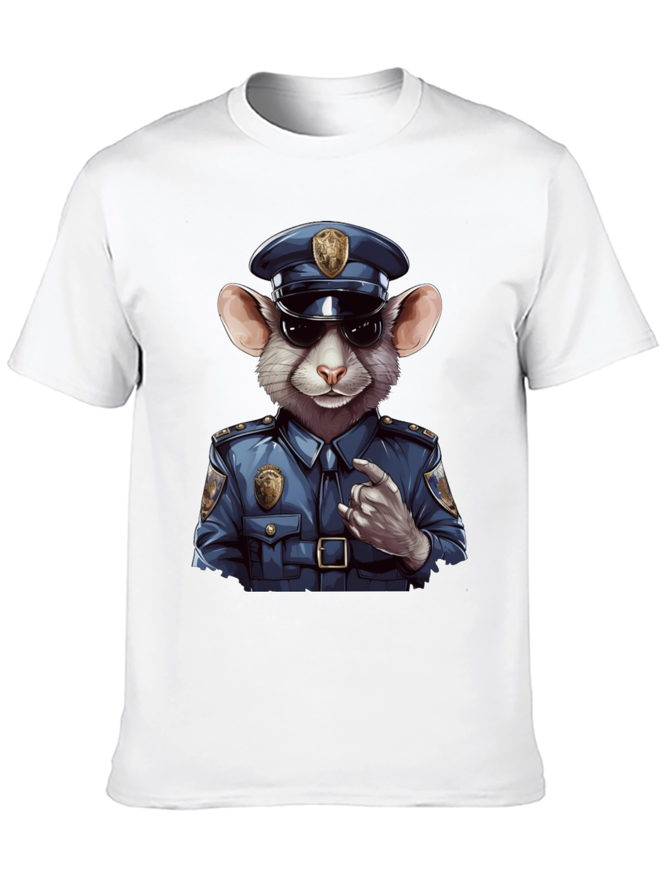 Mouse Cop T-Shirt - Funny Cartoon Animal Tee