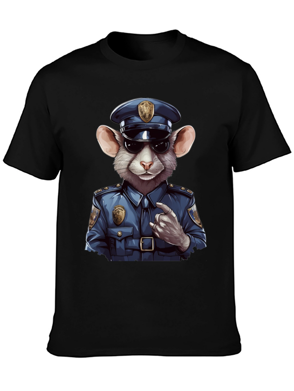 Mouse Cop T-Shirt - Funny Cartoon Animal Tee