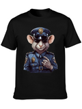 Mouse Cop T-Shirt - Funny Cartoon Animal Tee