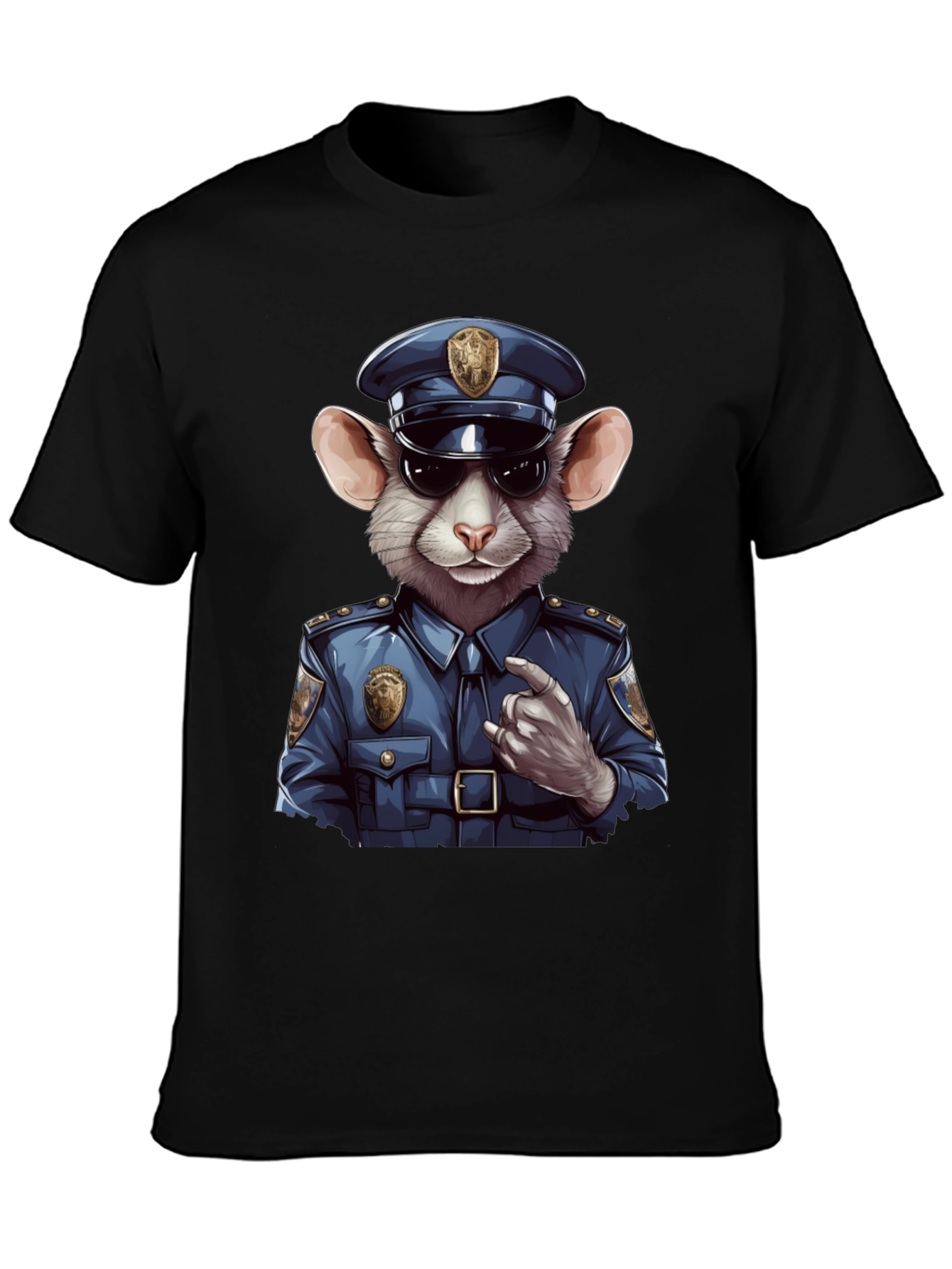 Mouse Cop T-Shirt - Funny Cartoon Animal Tee
