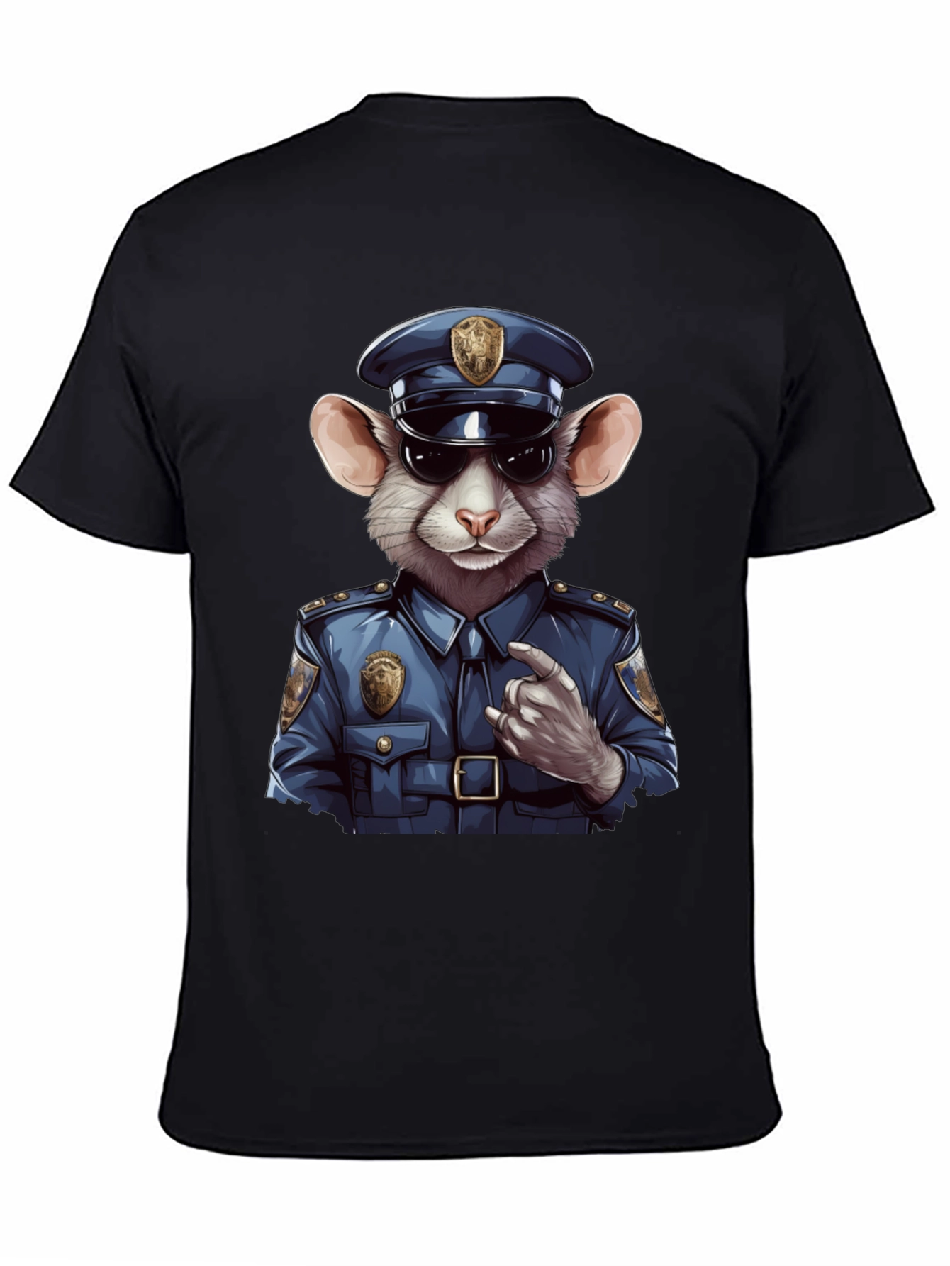 Mouse Cop T-Shirt - Funny Cartoon Animal Tee