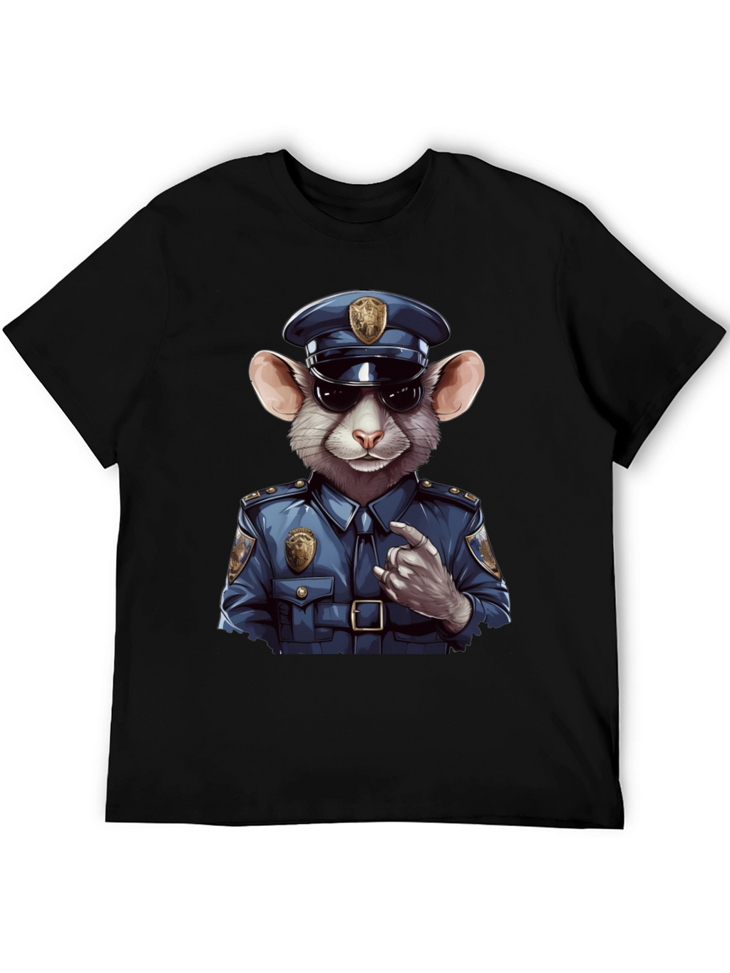 Mouse Cop T-Shirt - Funny Cartoon Animal Tee